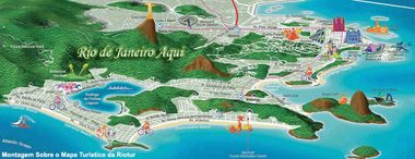 Mapa turístico dos principais pontos e áreas turísticas do Rio de Janeiro Mapa turístico dos principais pontos e áreas turísticas do Rio de Janeiro