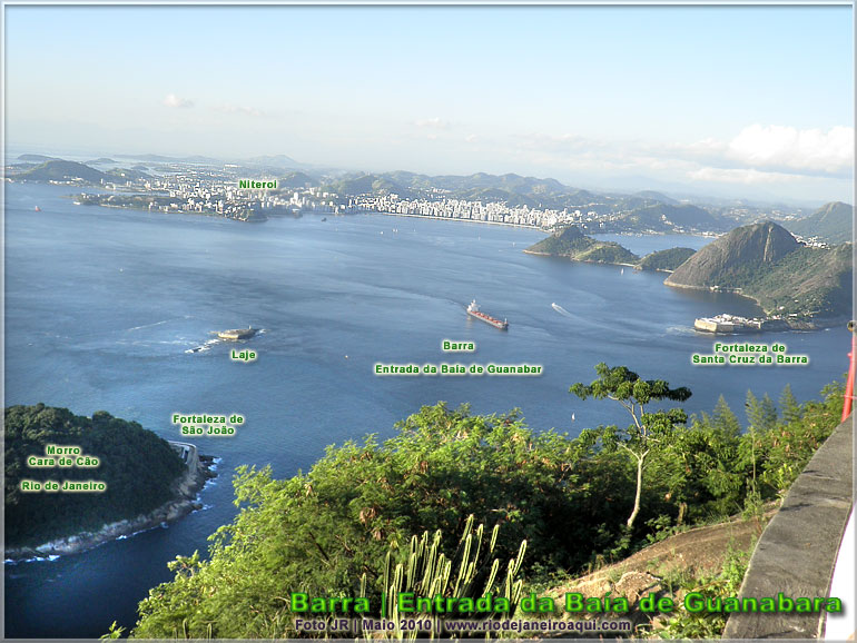Vista panoramica entrada Baia de Guanabara e suas antigas fortalezas