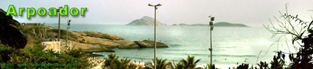Panorâma da Pedra do Arpoador com o mar e algumas ilhas ao fundo Panorâma da Pedra do Arpoador com o mar e algumas ilhas ao fundo