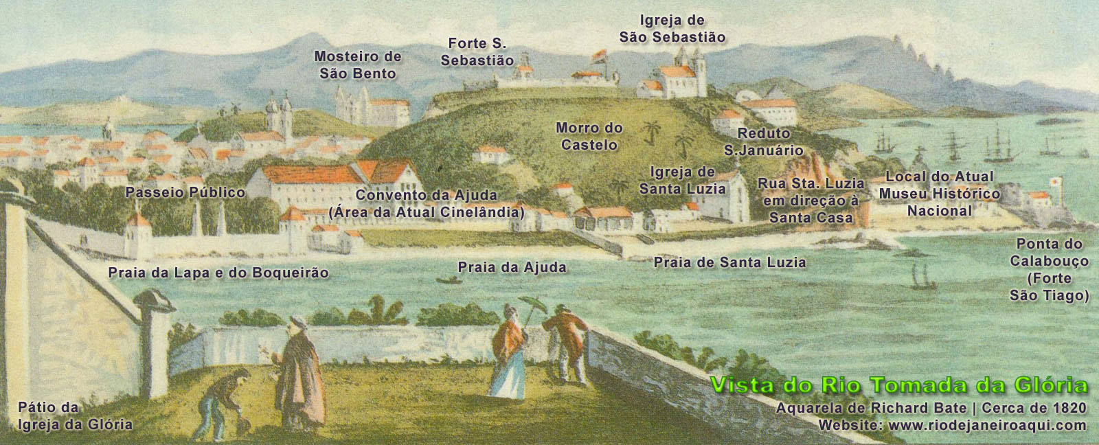 Morro do Castelo por volta de 1820 Morro do Castelo por volta de 1820