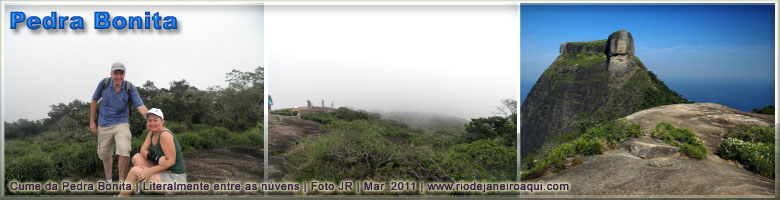 Cume da Pedra Bonita coberto por núvens Cume da Pedra Bonita coberto por núvens