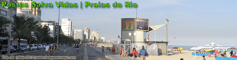 Vista panorâmica de um posto salva vidas das praias da orla oceânica do Rio de Janeiro Vista panorâmica de um posto salva vidas das praias da orla oceânica do Rio de Janeiro
